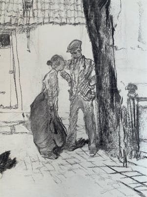 Herman Moerkerk - Oude poort met figuren kopen? Bied vanaf 160!