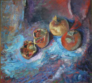 Willy Hagenbeek - Stilleven met granaatappels - olieverfschilderij kopen? Bied vanaf 100!