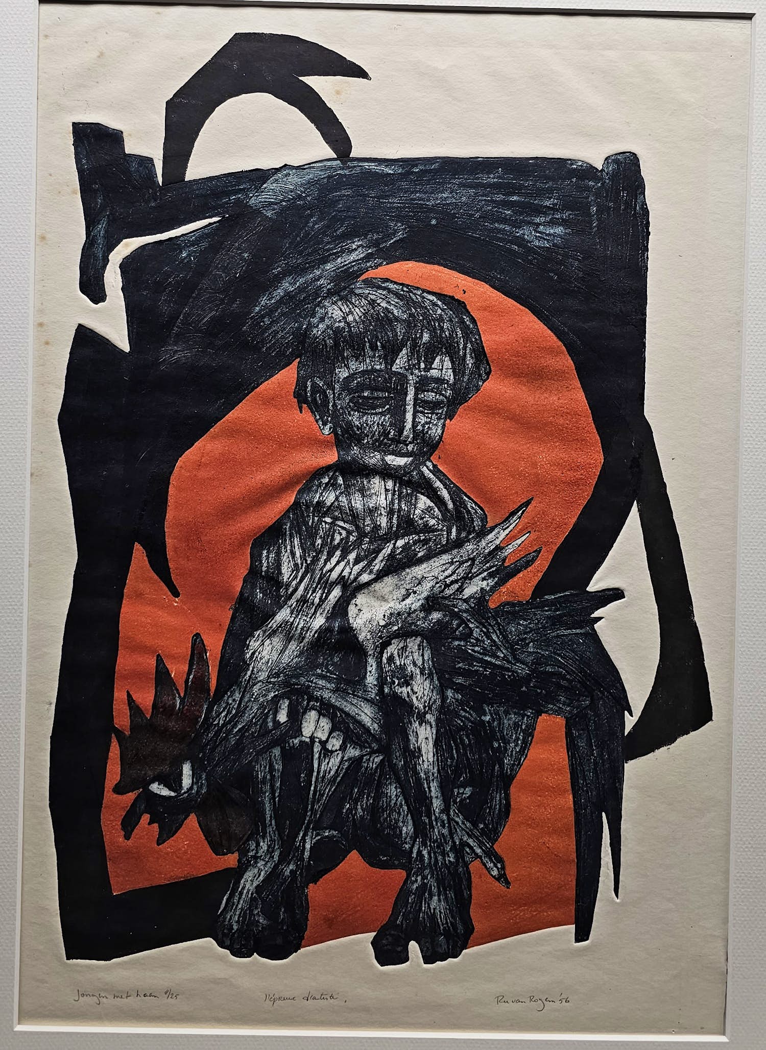 Ru van Rossem - Jongen met haan 8/25 kopen? Bied vanaf 100!