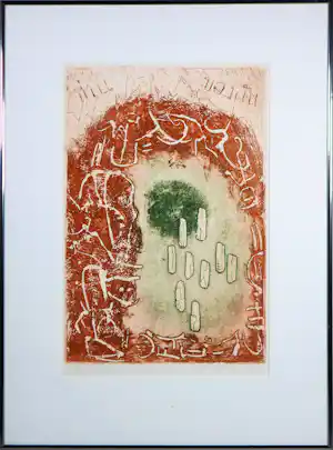 Buy Jan Montyn - Ets, Zonder titel - Ingelijst? Bid from 50!