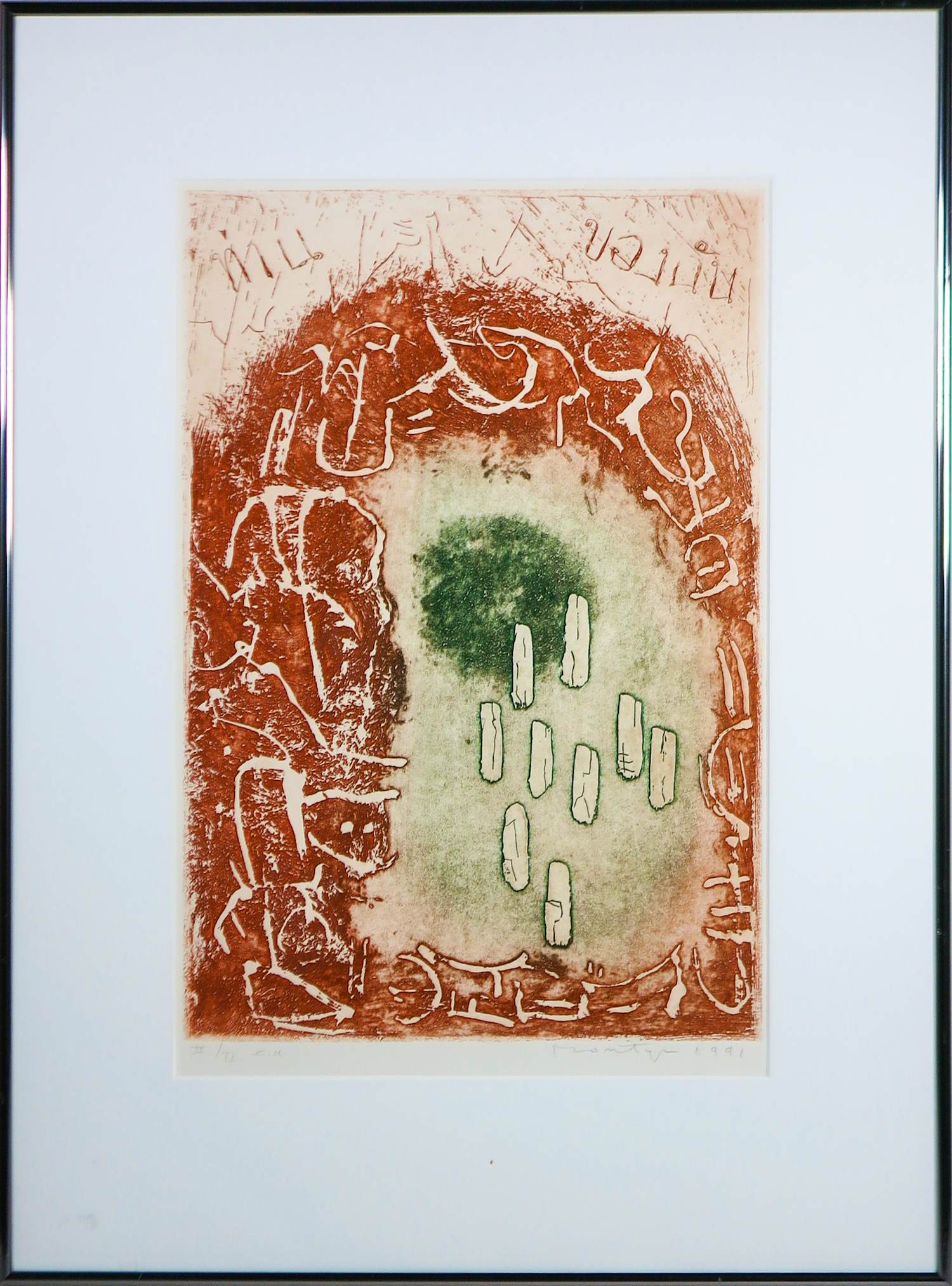 Jan Montyn - Ets, Zonder titel - Ingelijst kopen? Bied vanaf 80!