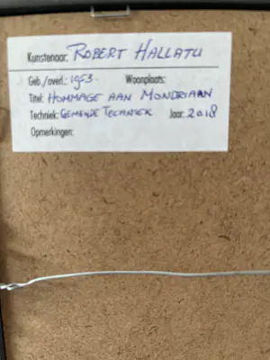 Robert Hallatu - Hommage aan Mondriaan kopen? Bied vanaf 45!