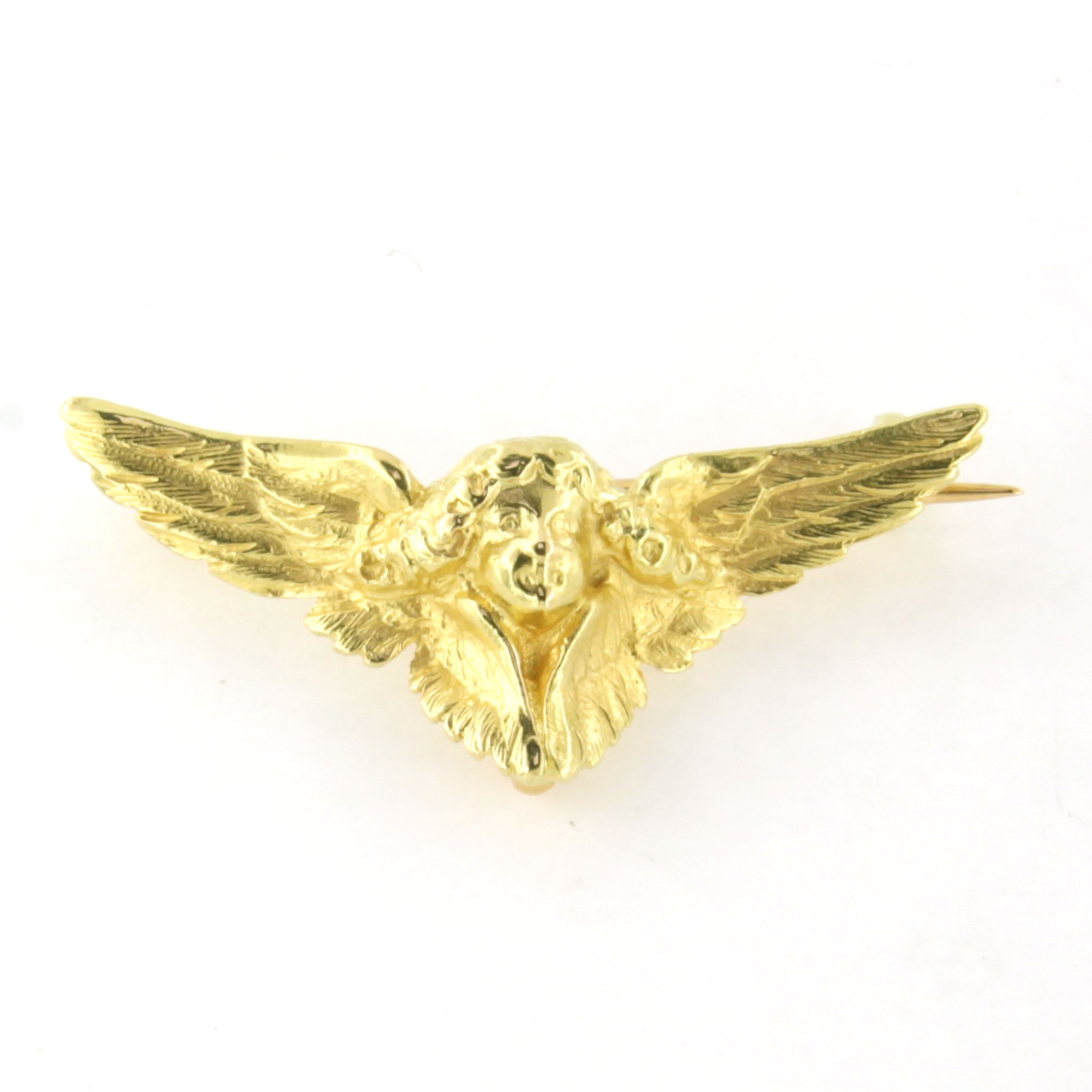 Buy 18k gouden broche in een vorm engel - afm. 3.0 cm x 1.2 cm? Bid from 400!