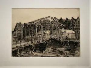 Niet of onleesbaar gesigneerd - Grote omstreeks 1920 gemaakte Houtskooltekening - Amsterdam "het Prinseneiland" kaufen? Bieten Sie von 1!