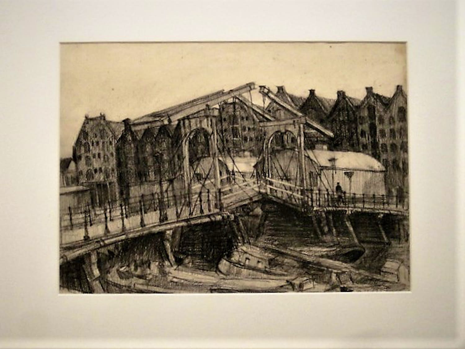 Niet of onleesbaar gesigneerd - Grote omstreeks 1920 gemaakte Houtskooltekening - Amsterdam "het Prinseneiland" kopen? Bied vanaf 1!