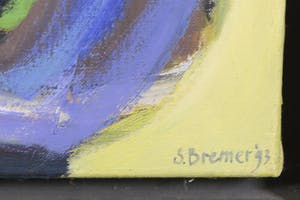 Saskia Bremer - Olieverf op doek, Abstracte compositie - Ingelijst kopen? Bied vanaf 100!