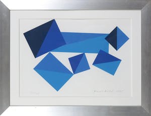 Piero Dorazio - Zeefdruk, Geometrische compositie - Ingelijst kopen? Bied vanaf 180!