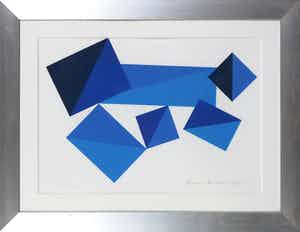 Piero Dorazio - Zeefdruk, Geometrische compositie - Ingelijst verkocht voor € 180!