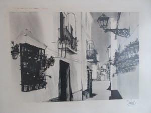 Niet of onleesbaar gesigneerd - Spaans of Zuid-Amerikaans straatje kopen? Bied vanaf 1!