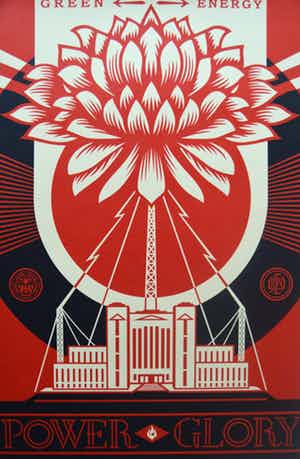 Shepard Fairey - Green Power - gesigneerd - 2018 verkauft für € 95!