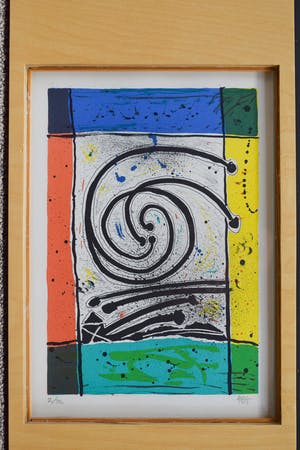 Niet of onleesbaar gesigneerd - KDL - Vier Abstracte prints kopen? Bied vanaf 1!