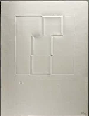 Harry van Kuyk - Reliefdruk, Geometrische diepdruk verkocht voor € 225!