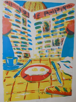 Thom de Jong - Paper 'n eggs - grote zeefdruk - oplage slechts 15 kopen? Bied vanaf 45!