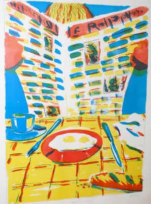 Thom de Jong - Paper 'n eggs - grote zeefdruk - oplage slechts 15 verkocht voor € 45!