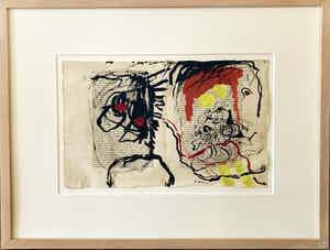 Pieter Holstein - Zeldzame gouache op Franse boek pagina’s verkocht voor € 85!