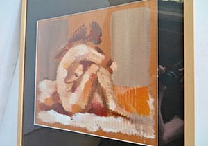 Frans van de Vrande - Verstild Naakt - Als zijnde zichtbaar door vitrage - Ingelijst - PRIJS VERLAAGD kopen? Bied vanaf 159!