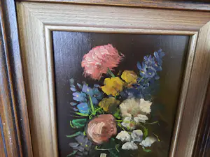 Harrij van Dongen - Ölgemälde auf Holz Blumenmotiv kaufen? Bieten Sie von 90!