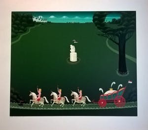 Willem Westbroek - Kleuren zeefdruk. Titel, "De Rijtoer". kopen? Bied vanaf 60!