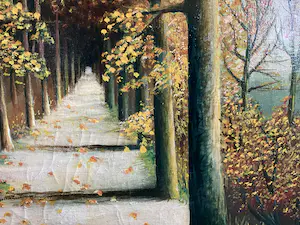 Niet of onleesbaar gesigneerd - Bospad in herfst. kopen? Bied vanaf 1!