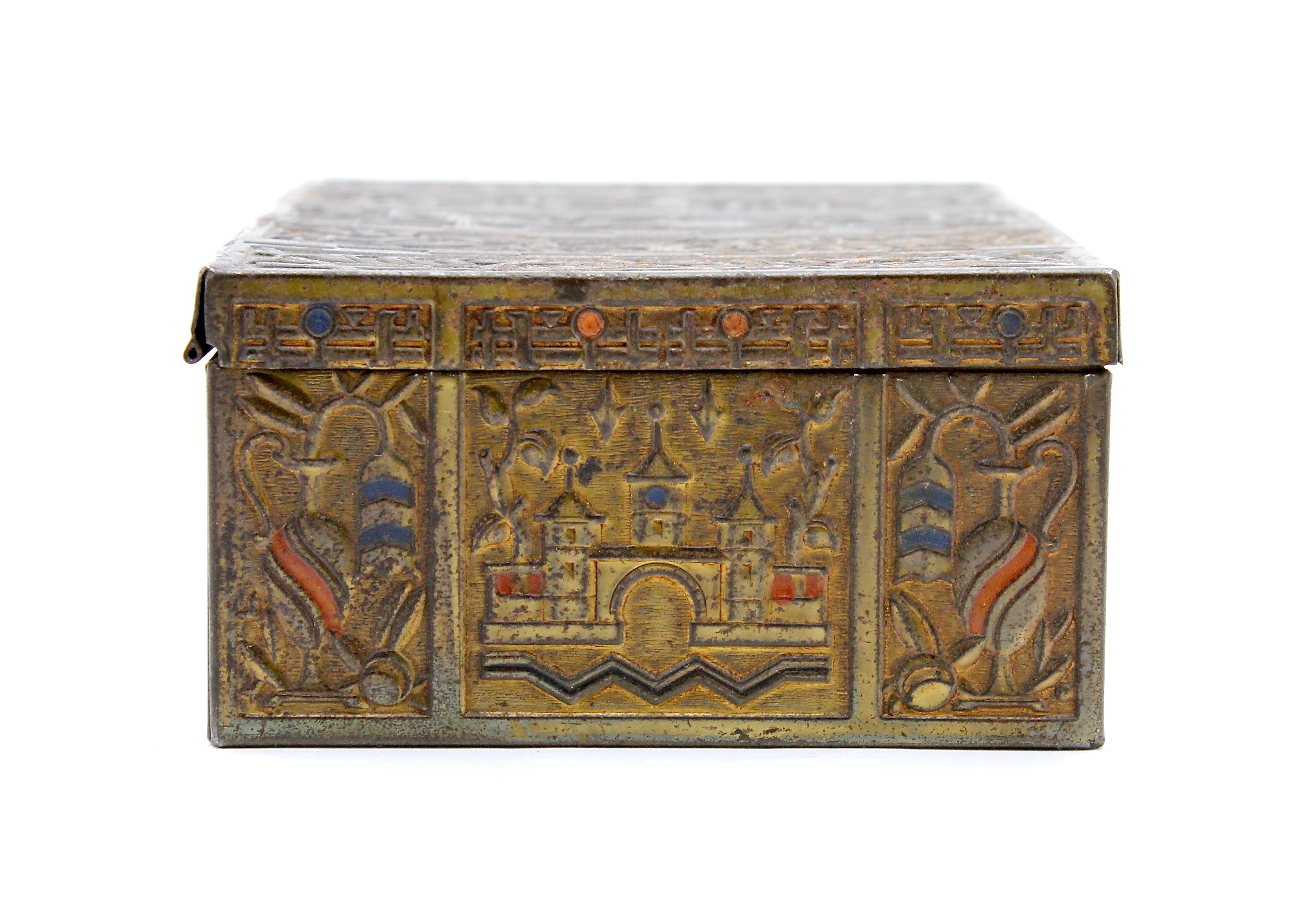 Eugen Schwemmle - voor Erhardt und Söhne - Geel koperen gepatineerde Art Deco doos kopen? Bied vanaf 19!