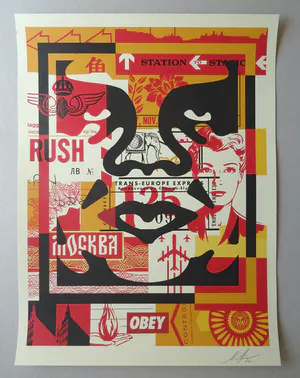Shepard Fairey - (OBEY) - Face Collage II - offset - handgesigneerd kopen? Bied vanaf 89!