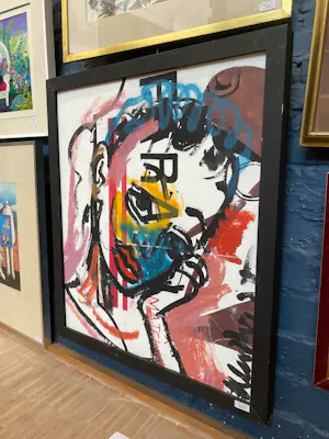 Peter Klashorst - Portret – Gemengde technieken op canvas – 77 x 66 cm kopen? Bied vanaf 750!