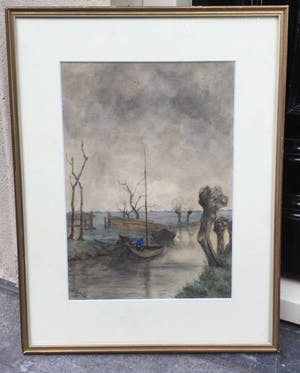 Niet of onleesbaar gesigneerd - B9620 - Boer in praam kopen? Bied vanaf 10!