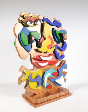 Roja Ting - Tweezijdig beschilderd houten sculptuur kopen? Bied vanaf 350!