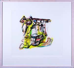 Henk Vierveijzer - Ingekleurde zeefdruk, Zonder titel - Ingelijst verkocht voor € 50!