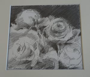 Fon Klement - Ingelijste tekening , Bloemstilleven met Rozen III - 2000 kopen? Bied vanaf 100!
