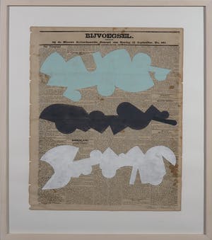 Henri Plaat - Gouache op krantenpapier, Zonder titel - Ingelijst kopen? Bied vanaf 150!