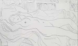 Alfons De Vogelaere - Liggend Naakt verkocht voor € 90!