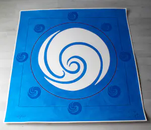 Jack Youngerman - "Galaxy Blue"- Siebdruck - Auflage von 75 - signiert - nummeriert - (93 x 91 cm) kaufen? Bieten Sie von 450!