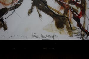 Kees Verkade - ingelijste litho: Stierengevecht - 1997 (groot) kopen? Bied vanaf 225!