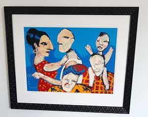 Herman Brood - ‘Family Affair’. Oplage 87/150. Groot! 120 x 96 cm verkocht voor € 375!
