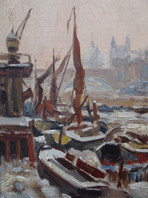 Martin van Waning - De Thames in de winter kopen? Bied vanaf 175!