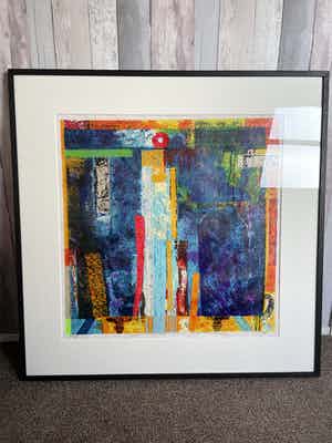 Jos Verwiel - Zeefdruk Nr. 74 - Blue Tombe - Ingelijst verkocht voor € 110!