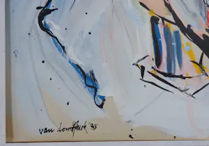 Peter van den Hurk - NAAKTE VROUW MET PAARD / OLIEVERF KARTON / 101x81cm / KADER / SIG / 1985 kopen? Bied vanaf 110!