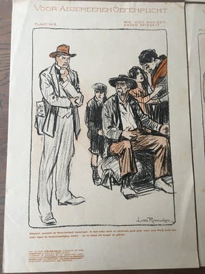 Louis Raemaekers - Collectie strijdplaatjes voor 'Voor Algemeenen Oefenplicht' kopen? Bied vanaf 60!