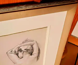 Francine van Hove - Lithografie auf Büttenpapier "The Nose the Pillow" Passepartout Rahmen kopen? Bied vanaf 90!