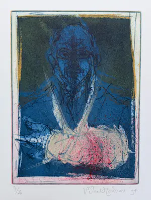AcheterRonald Tolman - Zelfportret met arm in gips, aquatint ets (kleine oplage)? Enchérissez de 95!