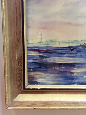 Niet of onleesbaar gesigneerd - Zeilboten voor Kust - Aquarel, Ingelijst kopen? Bied vanaf 1!
