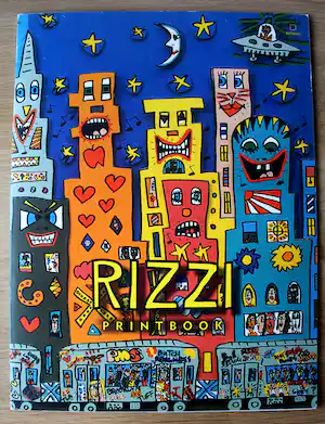 James Rizzi - printbook: met zes prints en een zeefdruk op de voorzijde vendu pour 60€ !