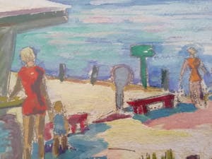 Kees Jansen - Strandtent bij Bergen aan Zee..... kopen? Bied vanaf 110!