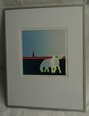 Heleen van der Tuin - Ingelijste zeefdruk, “Peerd van Ome Loeks” - 1989 kopen? Bied vanaf 30!