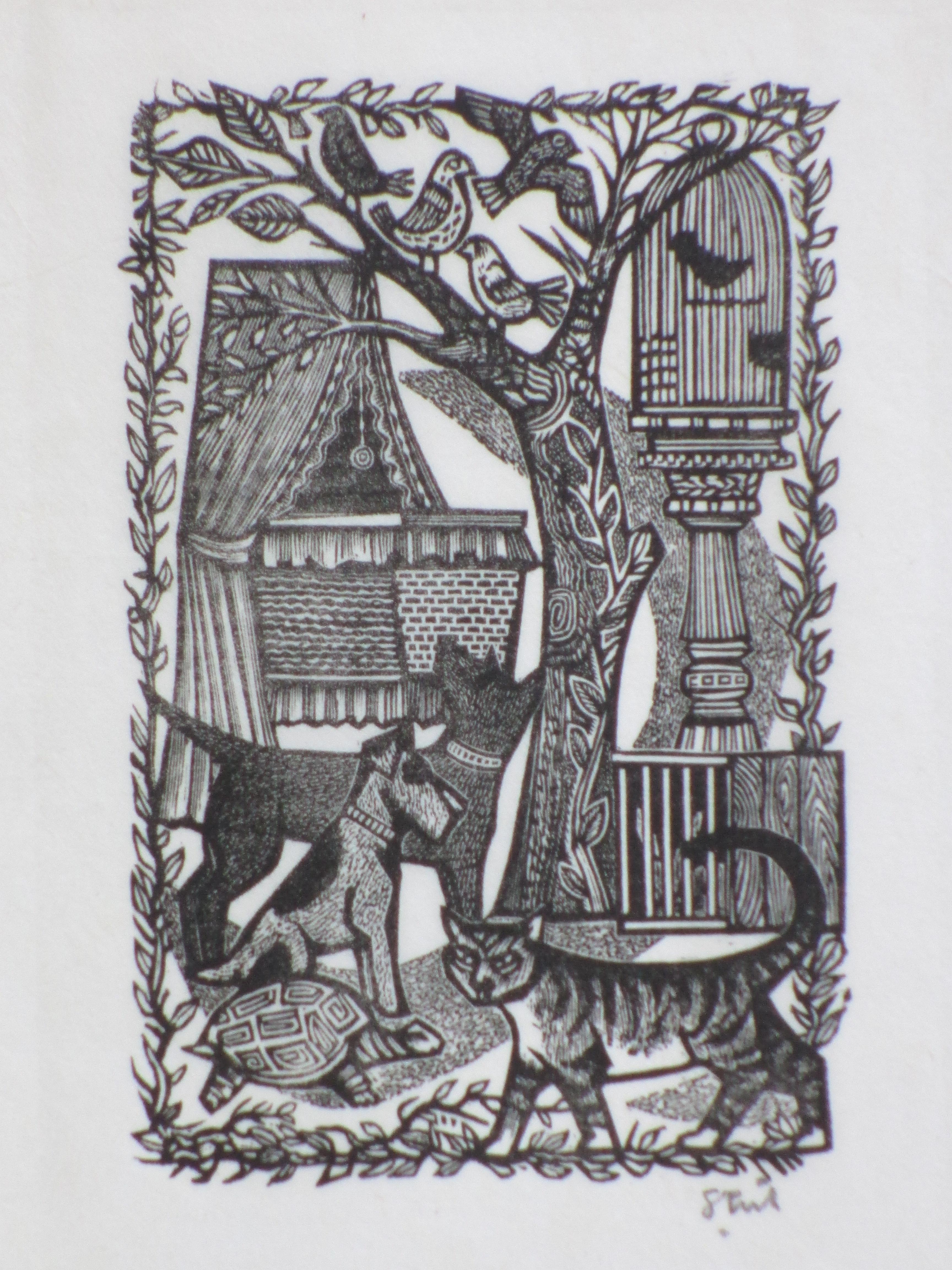 Lou Strik - Beestenboel - Houtsnede kopen? Bied vanaf 1!