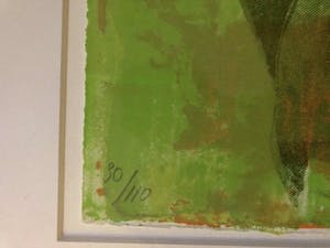 Mirjam Burer - Abstracte Compositie - Lithografie, Ingelijst (Groot) kopen? Bied vanaf 60!