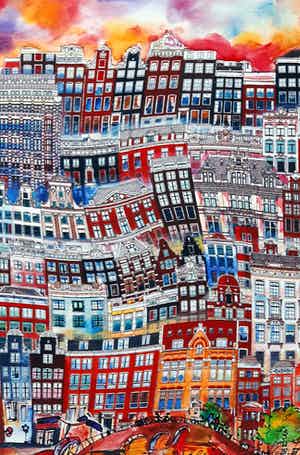 Elena Polyakova - Vrolijk Amsterdam verkocht voor € 45!