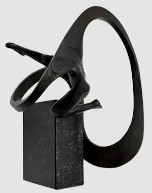 Frans van Straaten - Bronzen sculptuur: naakte dame op marmeren voet kopen? Bied vanaf 450!