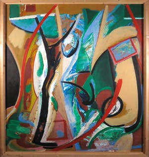 Han Sterk - Olieverf op paneel, Z.T. Abstracte compositie - Ingelijst (Zeer groot) kopen? Bied vanaf 1!